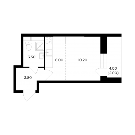 Студия 25.5 м²